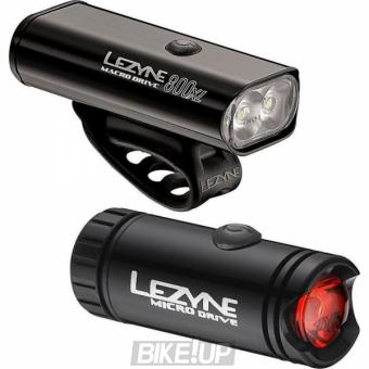 Set of cycling lights LEZYNE MACRO 800XL and MICRO PAIR Black