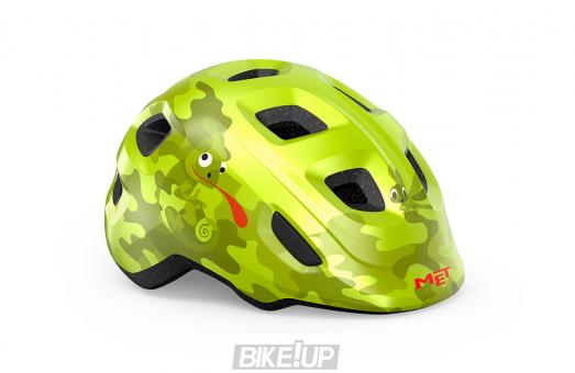 MET Kids Helmet Hooray CE Lime Chamaleon Glossy