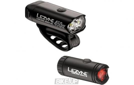 Set of cycling lights Lezyne MICRO 450XL and MICRO PAIR Black