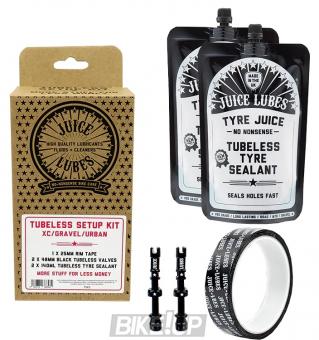  JUICE LUBES Tubeless Setup Kits - 30mm Tape / 48mm Valves / 280ml Sealant