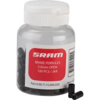 SRAM Pit Stop Brake Ferrules Brass Open End 5.0mm 100pc Black 00.7115.004.020