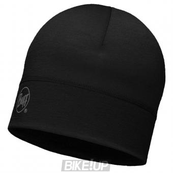 BUFF Merino Wool Single Layer Hat Solid Black