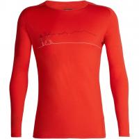 Thermal underwear top long sleeve 200 ICEBREAKER Oasis LS Crewe Single Line Ski MEN CHILI RED