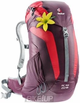 Female Backpack Deuter AC Lite 22 SL aubergine-fire