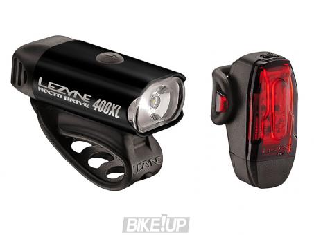 Set of cycling lights Lezyne Hecto Drive 400XL and KTV PAIR Black 2018