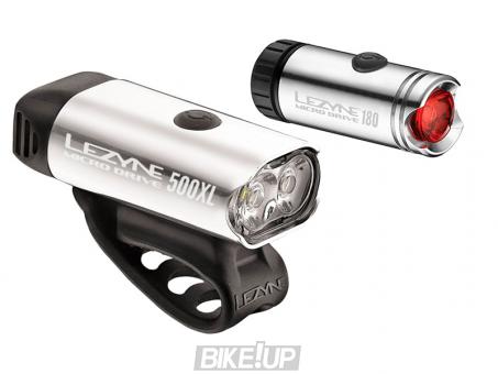 Set lights Lezyne Micro Drive 500XL / Micro PAIR Silver