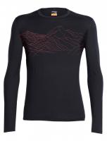 Thermal underwear top long sleeve Icebreaker Oasis LS Crewe MEN topochartic black