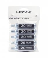 Cylinder 20G THREADED LEZYNE CO2 CARTRIDGES 5-PACK REFILL Silver