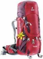 Female backpack Deuter Aircontact 40 + 10 SL cranberry-aubergine