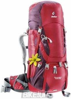 Female backpack Deuter Aircontact 40 + 10 SL cranberry-aubergine