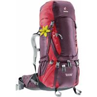 Female backpack Deuter Aircontact 60 + 10 SL aubergine-cranberry