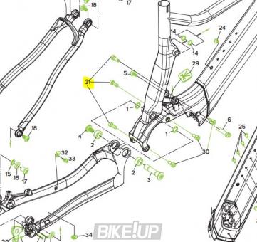 MERIDA Screw for MY21 eONE-SIXTY/FOR TY/TWENTY / eBIG NINE/SEVEN/TOUR M8*P1.25*23L 2300012112