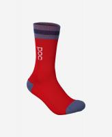 cycling socks POC Essential Mid Length Sock Calcite Blue / Prismane Red