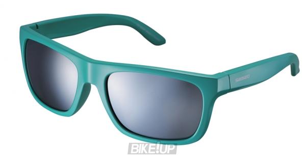 Points Shimano S23-X, FRAME: glossy green / lenses: smoky silver mirror