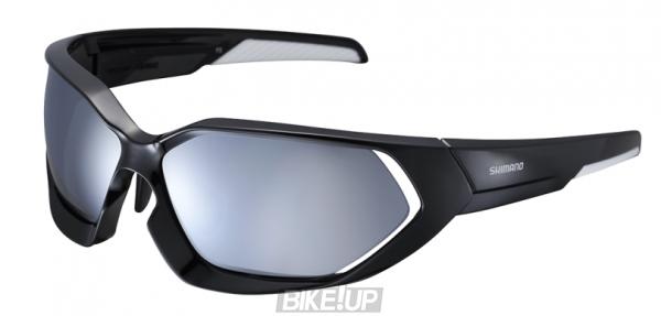 Points Shimano S51-X, FRAME: black mat / lenses: smoky silver mirror, transparent +