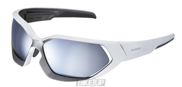 Points Shimano S51-X, FRAME: White glossy / lenses: smoky silver mirror, transparent +