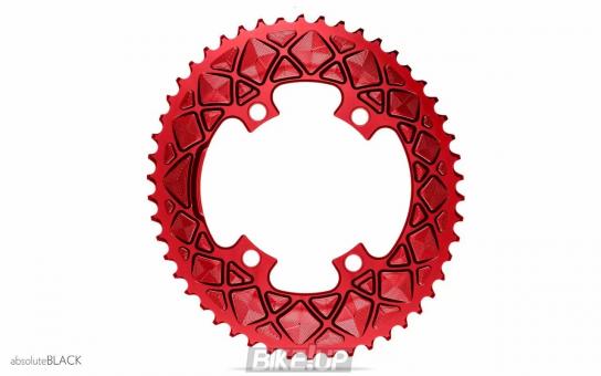 Chainring absoluteBLACK Oval 110BCD 4 h, 2X Red