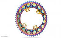 Chainring absoluteBLACK Oval 110BCD 4h 2X PVD Rainbow