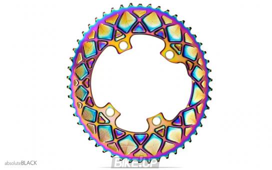 Chainring absoluteBLACK Oval 110BCD 4h 2X PVD Rainbow