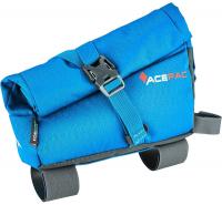 Bicycle frame bag on ACEPAC Roll Fuel Bag M Blue