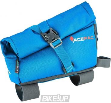 Bicycle frame bag on ACEPAC Roll Fuel Bag M Blue