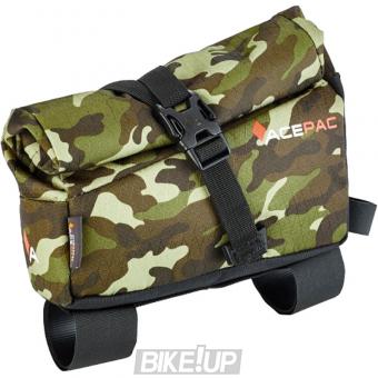 Bicycle frame bag on ACEPAC Roll Fuel Bag M Camo