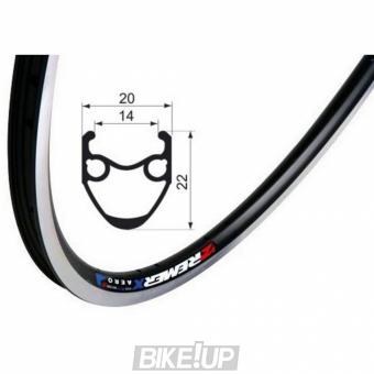 Rim Remerx RMX 5024 AERO, 622x14, black, with notches, 36 spokes