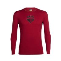 Thermal underwear top long sleeve Icebreaker Oasis LS Crewe Graphic sky crest oxblood