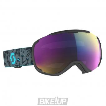 Ski mask SCOTT FAZE II Black Cyan Blue Enhancer Teal Chrome