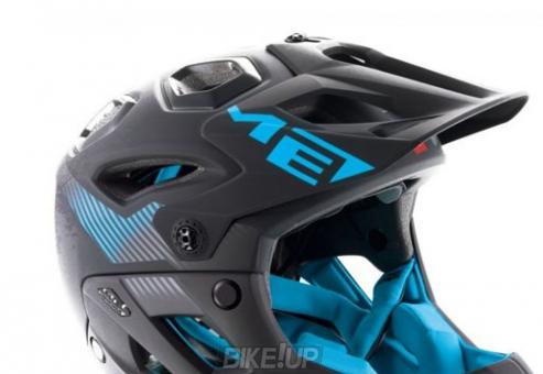 Visor on the helmet MET PARACHUTE VISOR MATT BLACK CYAN