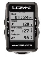 Bike computer with GPS Lezyne MACRO GPS HR LOADED + Heart Rate Monitor Black
