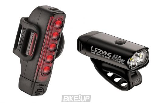 Front Lamps Rear Lezyne MICRO 450XL / STRIP DRIVE PAIR black