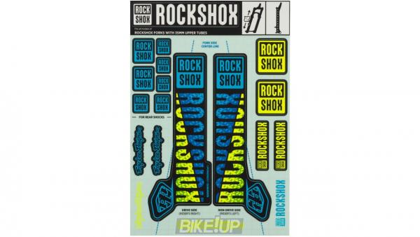 Stickers for the fork ROCKSHOX TLD 35mm Blue Yellow