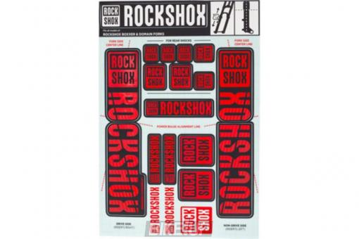 ROCKSHOX Dual Crown Fork Decal Kit 35mm Silver Red 11.4018.100.002